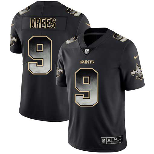 Men New Orleans Saints #9 Brees Nike Teams Black Smoke Fashion Limited NFL Jerseys->philadelphia eagles->NFL Jersey